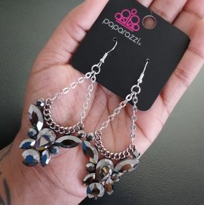 Paparazzi Tear Drop Gun Metal Earrings